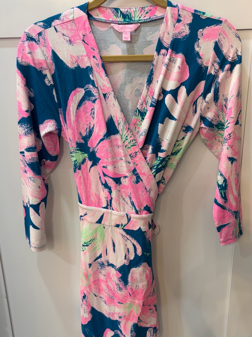 Lilly Pulitzer Wrap Dress with Pink Floral Print
